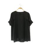 フォクシーニューヨーク FOXEY NEW YORK Tops Flounce Petal ブラウス 半袖 プルオーバー フリル 42 ブラック 45277 /MY ■OS
