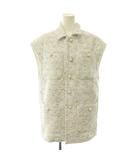 マディソンブルー MADISONBLUE SLEEVELESS JK TWEED ジレ ベスト ノースリーブジャケット ツイード ラメ フェイクパール 00 白 ホワイト /HS ■OS ■SH