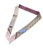 グッチ GUCCI ×ヒグチユウコ GG シルク ネックボウ スカーフ ベージュ ボルドー 848291 /YO18 ■OH