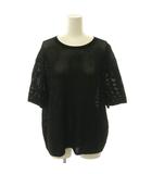 セオリー Theory 25SS WOOSTER CREPE KNIT POINTELLE TEE 半袖ニット S ブラック /MY ■OS ■SH