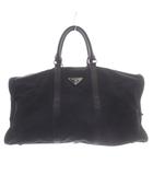 プラダ PRADA テスート プレート ボストンバッグ ハンドバッグ 黒 ブラック V20 /SR ■OH