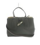 ロンシャン LONGCHAMP ROSEAU 2way ショルダーバッグ ハンドバッグ レザー グレー /MI ■OS