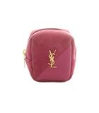サンローラン パリ SAINT LAURENT PARIS ジェイミー キューブ チャーム ポーチ スクエア型 スエード ピンク 669964 /MI ■OS ■OH