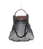 ロンシャン LONGCHAMP FILT 2WAY メッシュバッグ ハンドバッグ ショルダーバッグ 2way 黒 ブラック 茶 ブラウン /RI ■OS ■SH