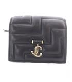 ジミーチュウ JIMMY CHOO パデッドウォレット コンパクト 二つ折り財布 レザー 黒 ブラック /SR ■OH