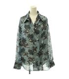 ルシェルブルー LE CIEL BLEU 26SS Tropical Print Sheer Shirt シアーシャツ スキッパー 36 サックスブルー マルチカラー /CX ■OS