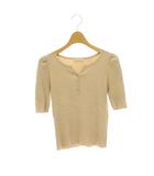 プロポーション ボディドレッシング PROPORTION BODY DRESSING セーターヘンリーネックニット カットソー 半袖 S ベージュ /HK ■OS