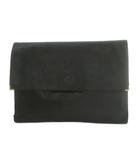 ロンシャン LONGCHAMP レザークラッチバッグ フラップ 黒 ブラック /MI ■OS ■SH