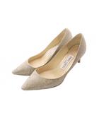 ジミーチュウ JIMMY CHOO ROMY パンプス 36 ゴールドカラー ポインテッドトゥ ハイヒール グリッター レザー /RI ■OS