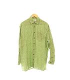 アクネ ストゥディオズ Acne Studios リネン チェックシャツ 長袖 前開き 44 黄緑 オレンジ /NR ■OS