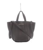 バレンシアガ BALENCIAGA エブリデイXS ノースサウス バッグ ハンドバッグ ショルダーバッグ 2way グレー ロゴプリント レザー 672793 /RI ■OS ■OH