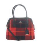ケイトスペード KATE SPADE チェック ハンドバッグ ショルダーバッグ 2way 赤 レッド 黒 ブラック /SR