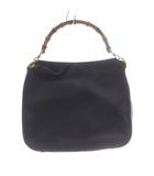 グッチ GUCCI ヴィンテージ バンブーハンドル 2WAYハンドバッグ ショルダーバッグ 紺 ネイビー  001.3444.1638 /SR1