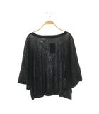 フレームワーク Framework 26SS 18G天竺ニットT-SHIRT Tシャツ カットソー シアー 七分袖 F 黒 ブラック /HS ■OS