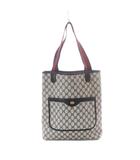 グッチ GUCCI シェリーライン トートバッグ 外ポケット レザー GGスプリーム 総柄 グレー ネイビー 39 002 4487 /RI ■OS ■OH
