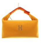 エルメス HERMES ブリッド ア ブラック GM ポーチ ロカバール ハンドバッグ ウール Hロゴ オレンジブラウン H104223M /BB ■OH