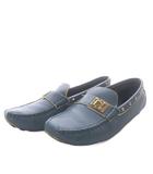 ルイヴィトン LOUIS VUITTON ドライビングシューズ ローファー スタッズ レザー 37 ブルー /YO22