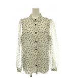 ボーダーズアットバルコニー BORDERS at BALCONY ORGANDY PRINTED BLOUSE ブラウス 総柄 長袖 38 ホワイト ブラック /HK ■OS ■SH