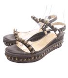 クリスチャンルブタン Christian louboutin CATACLOU 60 スウェード ストラップサンダル 37 グレージュ /SR