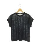 ユナイテッドアローズ UNITED ARROWS ミニハイネック フレンチスリーブニット カットソー シアー 黒 ブラック /CX ■OS
