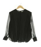 マルゥ ユナイテッドアローズ MARW UNITED ARROWS シアーコンビブラウス 長袖 プルオーバー ブラック /DO ■OS