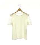 フォクシー FOXEY Flounce Petal 半袖ニット カットソー 38 ホワイト 37908 /DO ■OS