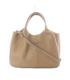 トッズ TOD'S アルフ ALH ショッピングバッグ ピッコロ 小サイズ ハンドバッグ ショルダーバッグ 2way レザー トープ ベージュ /RI ■OS