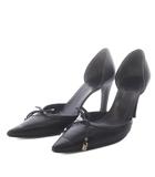 グッチ GUCCI パンプス ハイヒール セパレート ポインテッドトゥ リボンモチーフ レザー 36C ブラック 181998 /YO25 ■SH