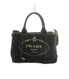 プラダ PRADA 2WAY カナパ ショルダーバッグ トートバッグ キャンバス ロゴプリント 黒 ブラック 1BG439 /MI ■OS ■OH