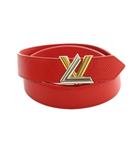 ルイヴィトン LOUIS VUITTON サンチュール ツイスト ベルト ロゴバックル レザー 80/32 赤 レッド M9361V /MI ■OS ■OH