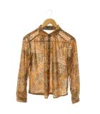 レリアン Leilian ペイズリー柄シャツ 長袖 前開き 11 ベージュ マルチカラー /DO ■OS