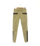 ヒステリックグラマー HYSTERIC GLAMOUR 裾ジップデザインスキニーパンツ テーパード ストレッチ XS ベージュ ブラック /CX ■OS