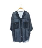 コラージュ ガリャルダガランテ COLLAGE GALLARDAGALANTE 25SS ヴィンテージライクラペルカラーシアーシャツ ブラウス リネン混 スキッパー F 紺 ネイビー /CX ■OS