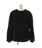 ドゥロワー Drawer Lame Tweed Long Sleeve BLOUSE ブラウス ツイード 長袖 切替 アンゴラ混 シルク 38 ブラック /ES ■OS ■SH