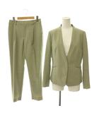 グリーンレーベルリラクシング ユナイテッドアローズ green label relaxing [ 手洗い可能 / カチリラ ] ◆D ジャケット パンツ ノーカラー タック ストレート 36 38 ライトカーキ /CX ■OS