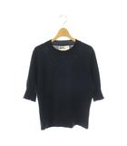 マーガレットハウエル MHL. 五分袖ニット セーター ウール 2 ネイビー /ES ■OS