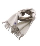 バーバリー BURBERRY 8109552 Ivory Cashmere Reversible Scarf マフラー カシミヤ フリンジ ベージュ ライトグレー /YO31