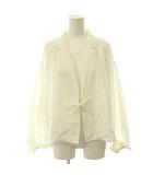 ガーゼ Gauze LAPELED BLOUSE ラペルブラウス シャツ リボン 長袖 シルク混 F オフホワイト G1182 /HS ■OS ■SH