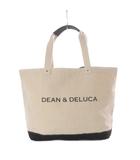 ディーンアンドデルーカ DEAN&DELUCA バイカラー厚手キャンバストートバッグ ハンドバッグ オフホワイト 黒 ブラック /RI ■OS