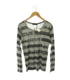 ヒステリックグラマー HYSTERIC GLAMOUR ボーダー スカル 長袖カットソー プルオーバー F グレー /HK ■OS