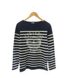 ヒステリックグラマー HYSTERIC GLAMOUR ヒスガール ボーダー スウェットプルオーバー 長袖 S ネイビー /HK ■OS