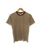 ヒステリックグラマー HYSTERIC GLAMOUR 初期archiveボーダークルーネックTシャツ カットソー 半袖 コットン F ライトベージュ ブラウン /DO ■OS
