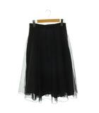 フォクシー ブティック FOXEY BOUTIQUE 24年 44682 Cloud シアーレイヤードスカート フレアスカート ロング タック 38 ブラック /ES ■OS