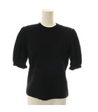 フォクシー ブティック FOXEY BOUTIQUE 26年 45646 Knit Top Mascarpone ニット トップ マスカルポーネ パフスリーブ 半袖 38 黒 ブラック /HS ■OS