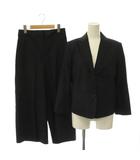 セオリー Theory セットアップスーツ GOOD CRUNCH W SHRKN PATCH UL WIDE CROP PANT T ジャケット テーラード ワイドパンツ リネン 0 ネイビー /DO ■OS