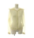 セオリー Theory 25SS SHEER CREPE ZIP BLOUSON HOODIE フーディ ジップアップパーカー シアー ブルゾン S アイボリー /HS ■OS