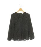 ボールジー BALLSEY トゥモローランド 24AW ランダムプリーツドットプリント ボックスタックブラウス 長袖 36 ブラック /HK ■OS