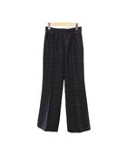  アロー aLORS Pantalon a carreaux Evelyn パンツ ワイド チェック ウール 0 濃紺 ダークネイビー グレージュ /HS ■OS ■SH