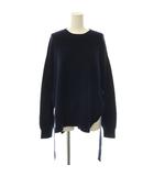 セオリー Theory NEW WOOLY KNIT KARENIA BELTED ニット セーター プルオーバー ウール サイドスリット S 紺 ネイビー /CX ■OS