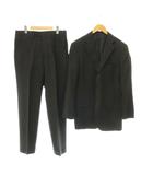 キトン Kiton キートン ウール 3Bスーツ セットアップ 上下 テーラードジャケット パンツ スラックス 背抜き 46 ダークグレー 黒 ブラック /HS ■OS ■SH